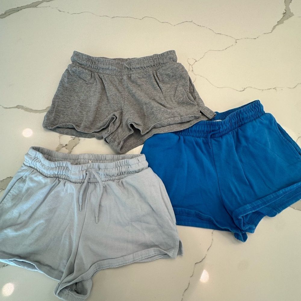 Women’s Gray and Blue Shorts Set of 3